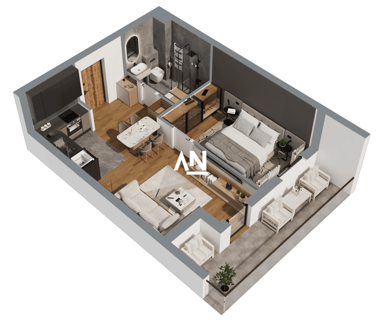 stan 30, 47,49 m2 – 3d