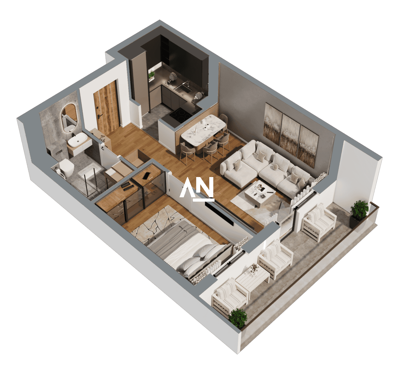 stan 31, 44,54 m2 – 3d