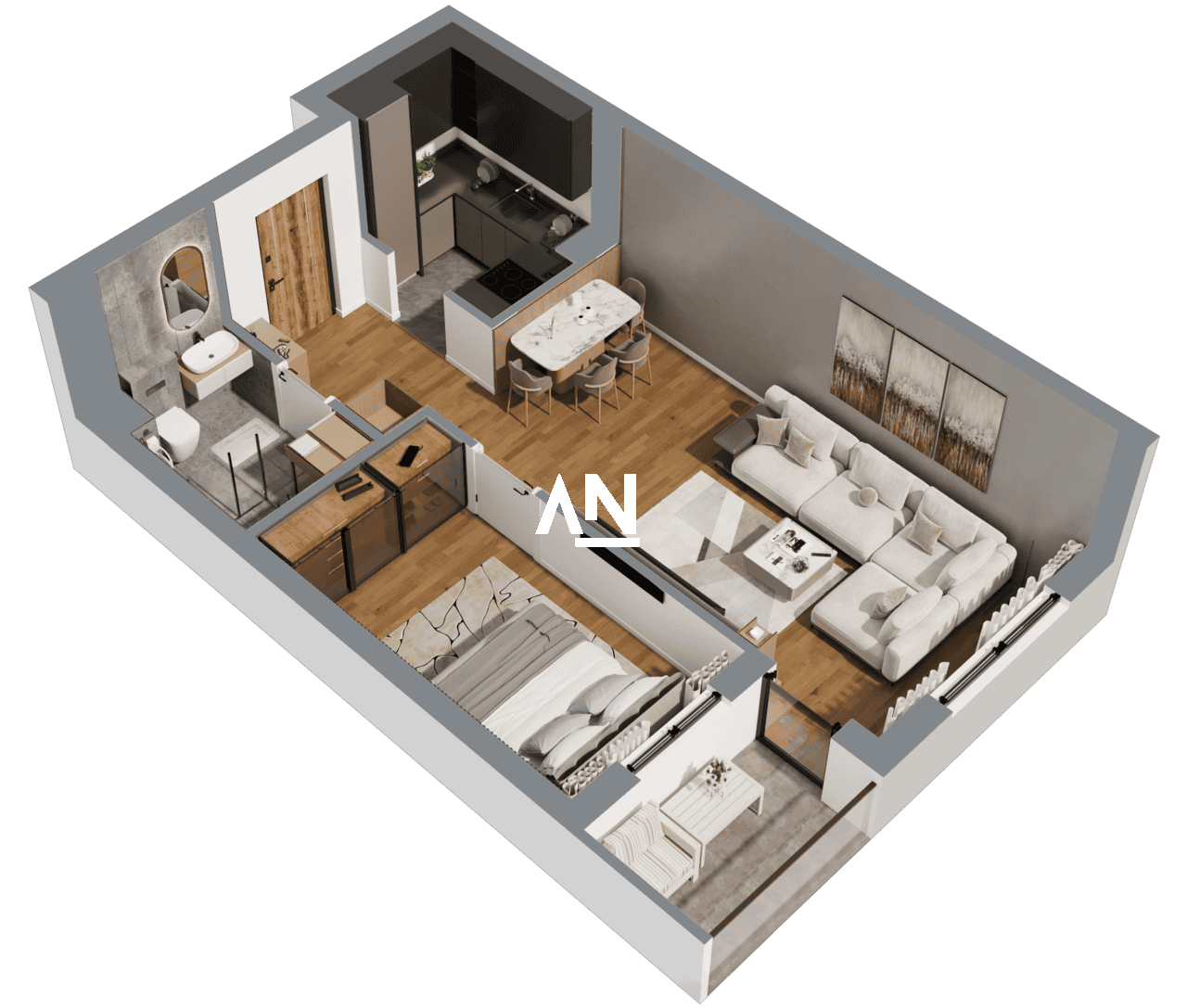 stan 7, od 46m2, 3d